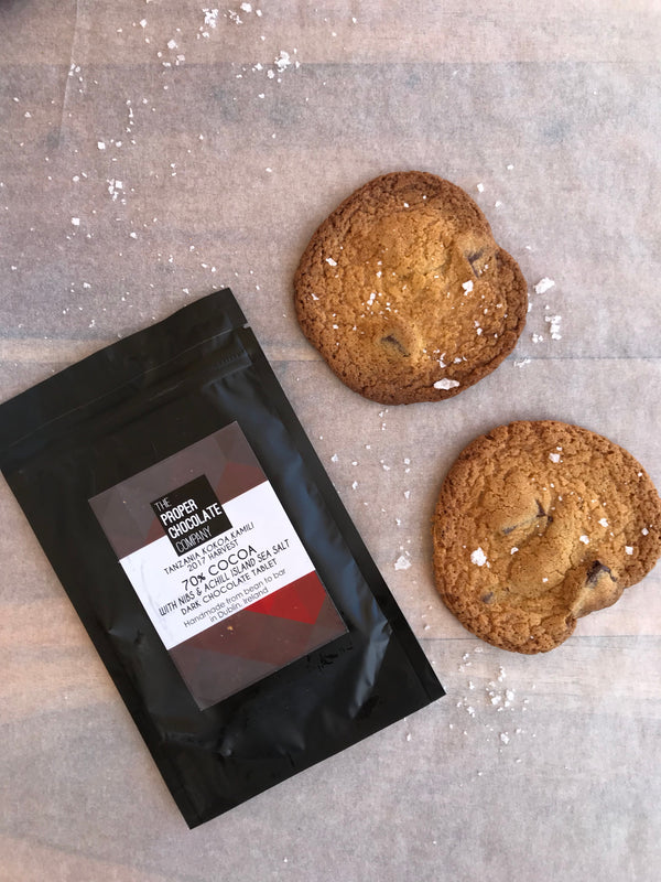 Sea Salted Chocolate Chip Cookies Recipe with Achill Island Sea Salt and The Proper Chocolate Company