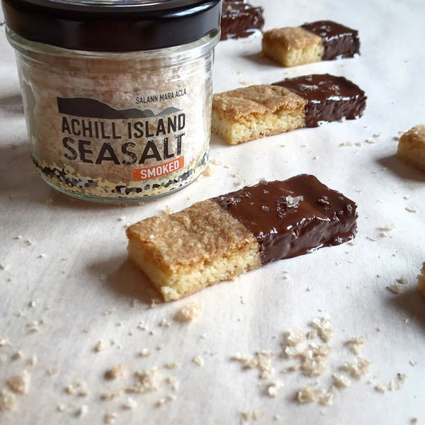 Smoked Sea Salt Recipe. Dipped Chocolate Shortbread with Achill Island Smoked Sea Salt 