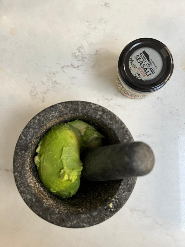 Smokey guacamole with achill island smoked sea salt 