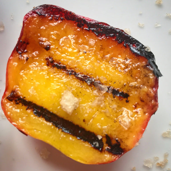 Chargrilled peach recipe with Achill Island Smoked Sea Salt 