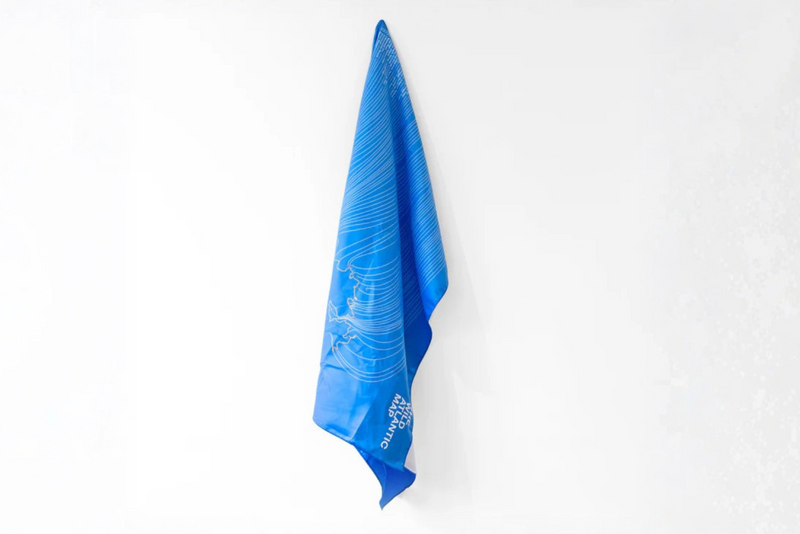 hanging wild atlantic way towel in blue
